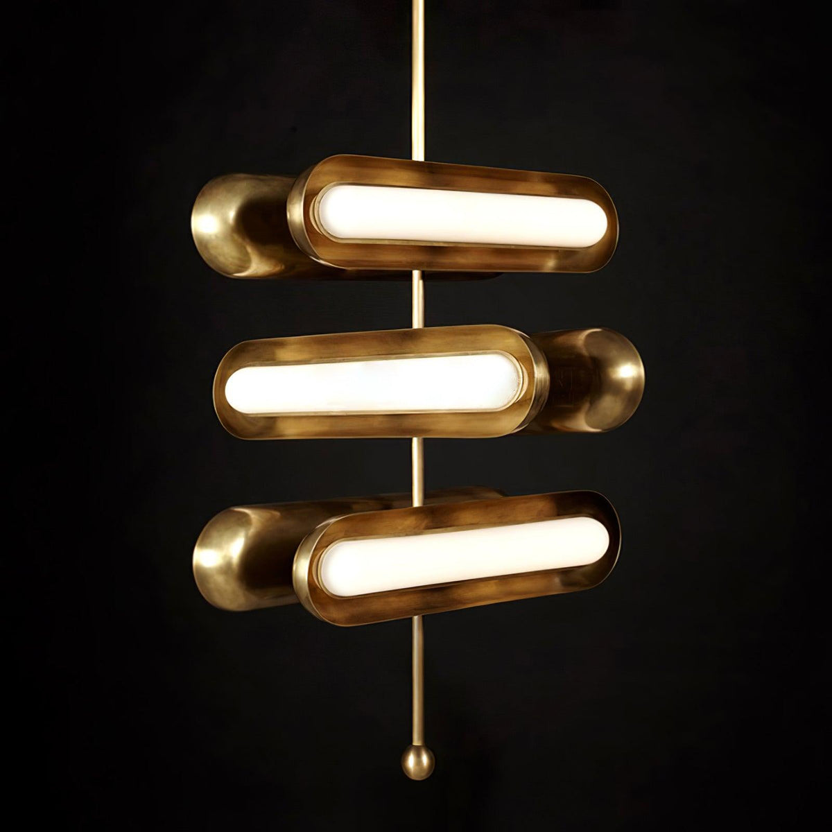 Lyvinaris Suspension linéaire géométrique en laiton - Neutralighting