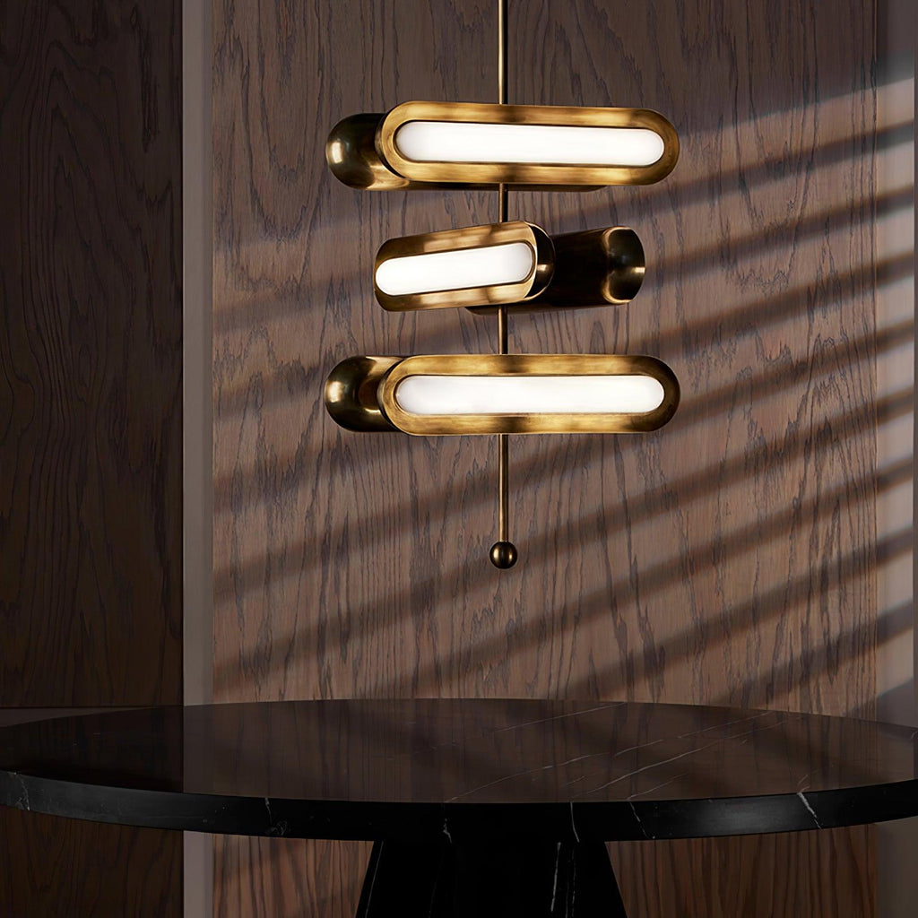 Lyvinaris Suspension linéaire géométrique en laiton - Neutralighting