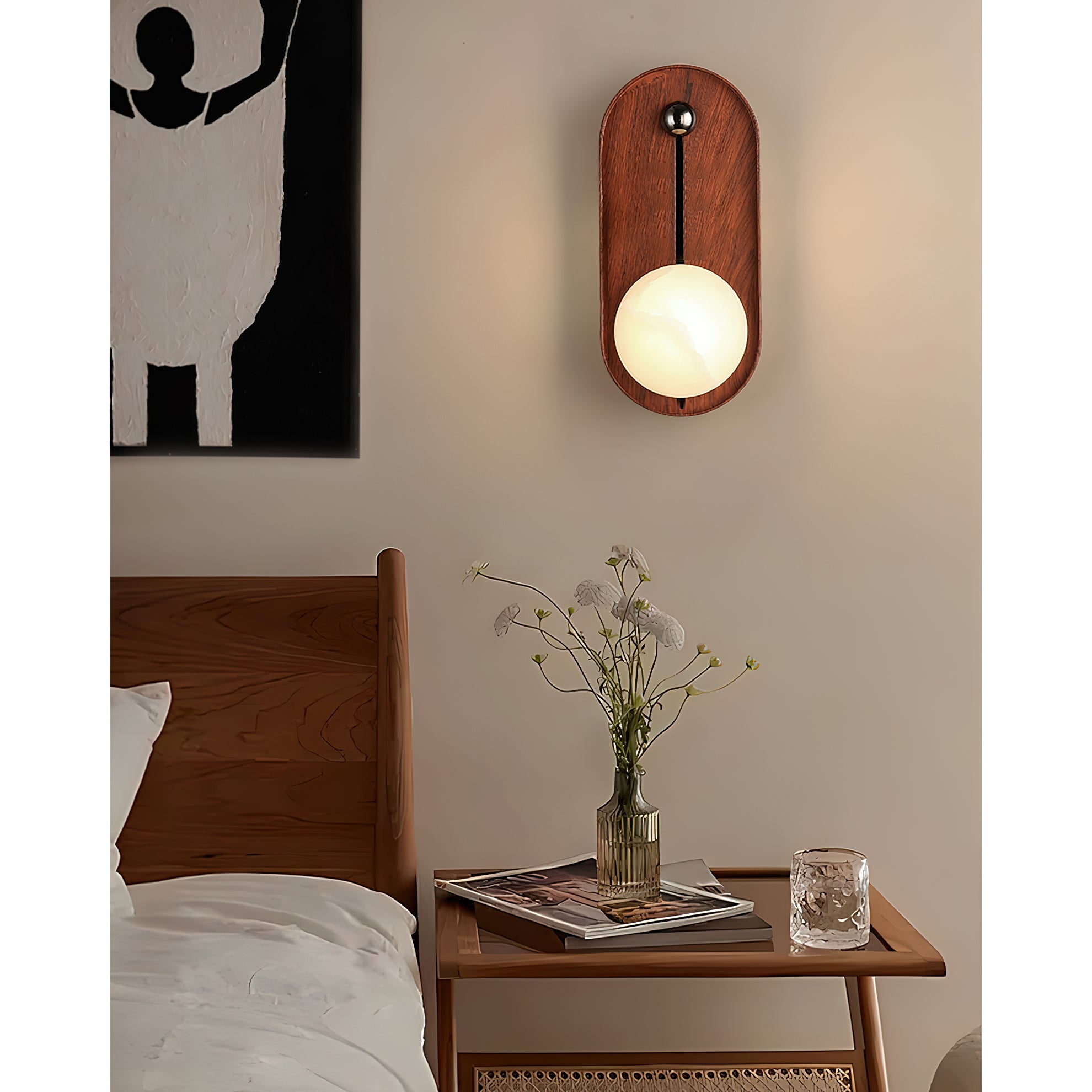 Evtala Applique Murale Moderne Minimaliste en Métal et Albâtre - Neutralighting