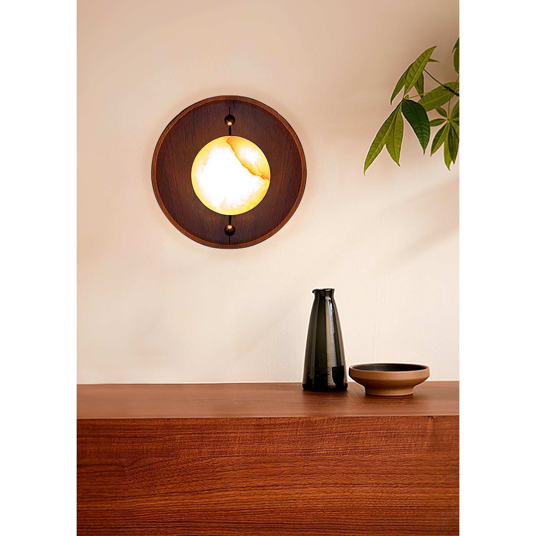 Evtala Applique Murale Moderne Minimaliste en Métal et Albâtre - Neutralighting
