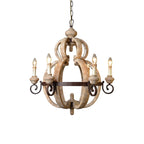 Cumaryra Lustre Traditionnel en Bois et Métal Sculpté à La Main - Neutralighting