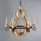 Cumaryra Lustre Traditionnel en Bois et Métal Sculpté à La Main - Neutralighting