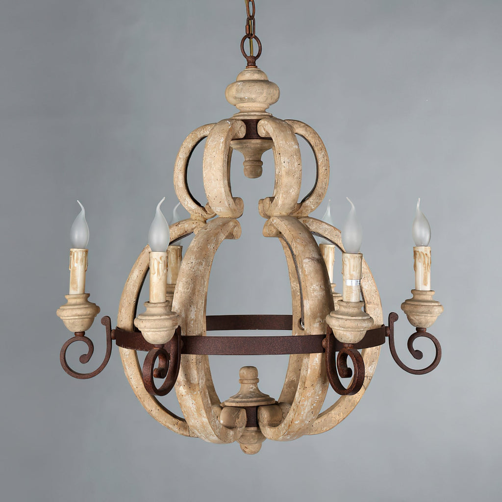 Cumaryra Lustre Traditionnel en Bois et Métal Sculpté à La Main - Neutralighting