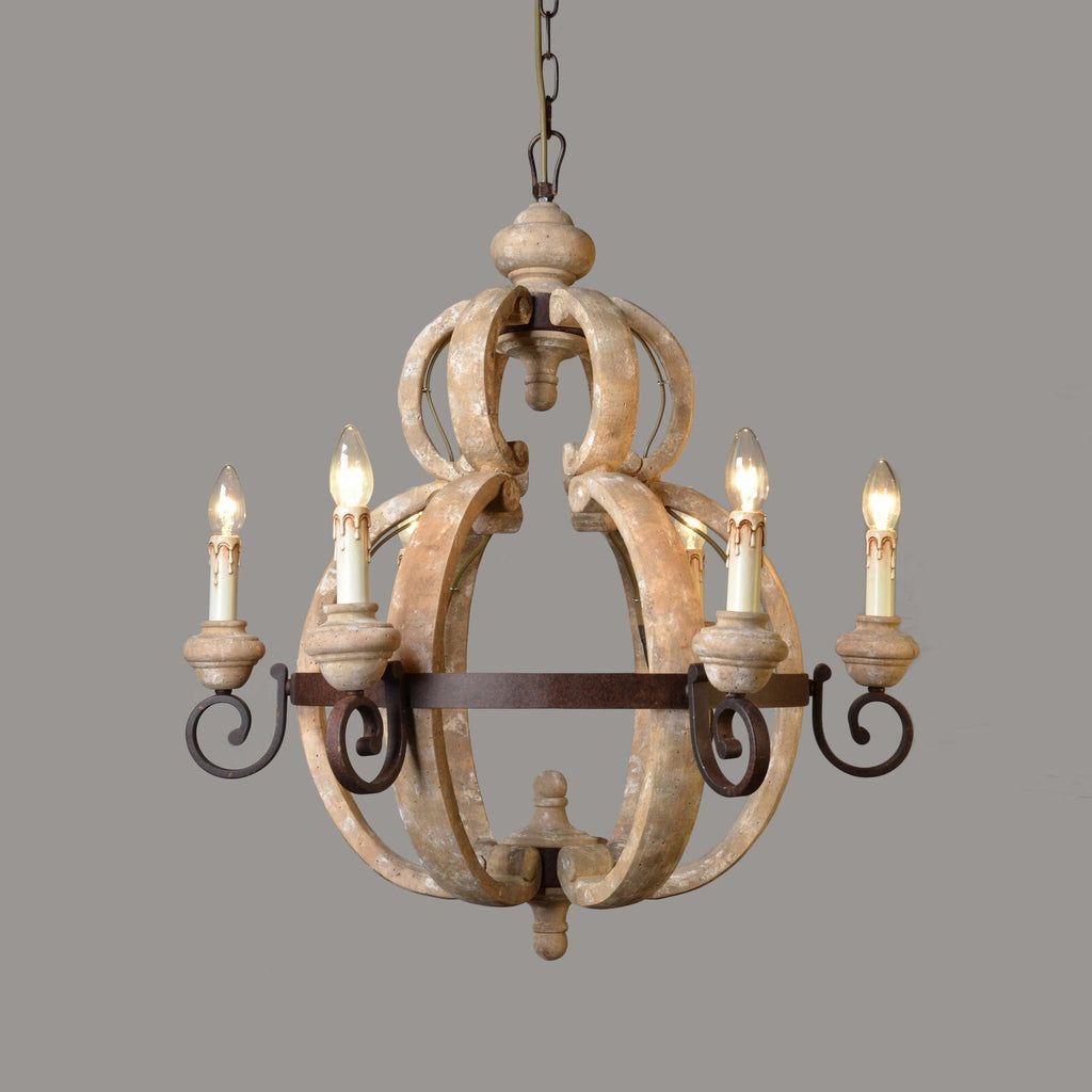 Cumaryra Lustre Traditionnel en Bois et Métal Sculpté à La Main - Neutralighting