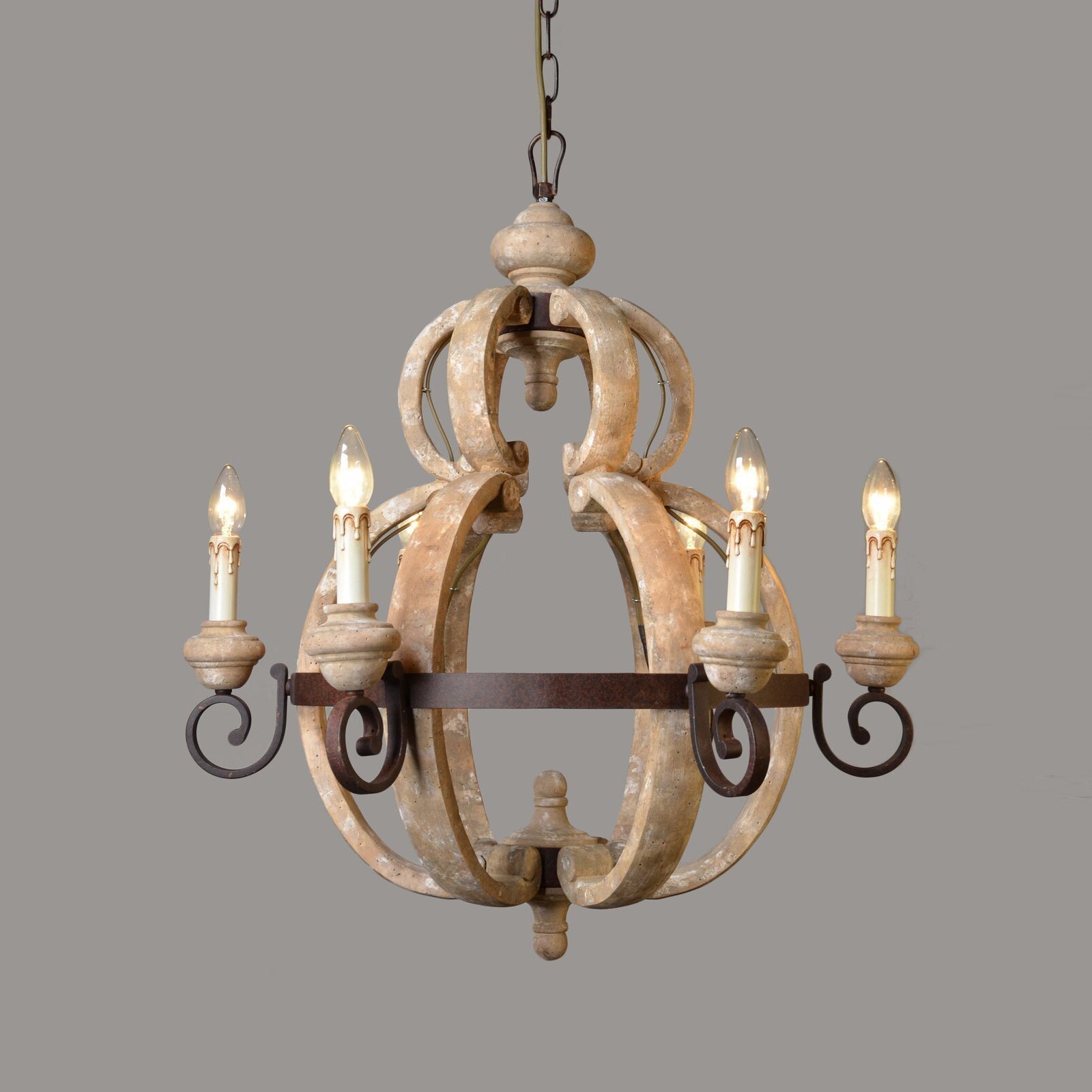 Cumaryra Lustre Traditionnel en Bois et Métal Sculpté à La Main - Neutralighting