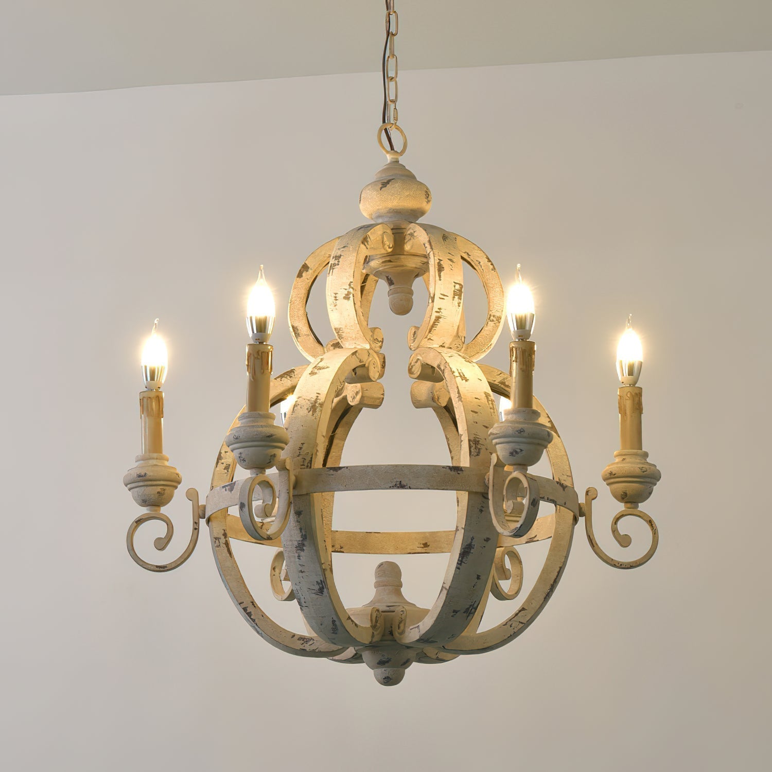 Cumaryra Lustre Traditionnel en Bois et Métal Sculpté à La Main - Neutralighting