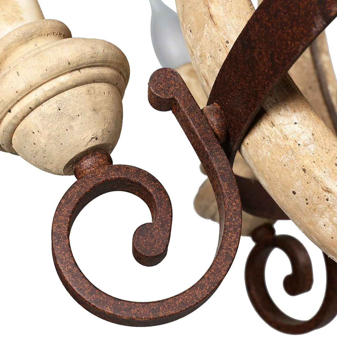 Cumaryra Lustre Traditionnel en Bois et Métal Sculpté à La Main - Neutralighting