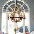 Cumaryra Lustre Traditionnel en Bois et Métal Sculpté à La Main - Neutralighting