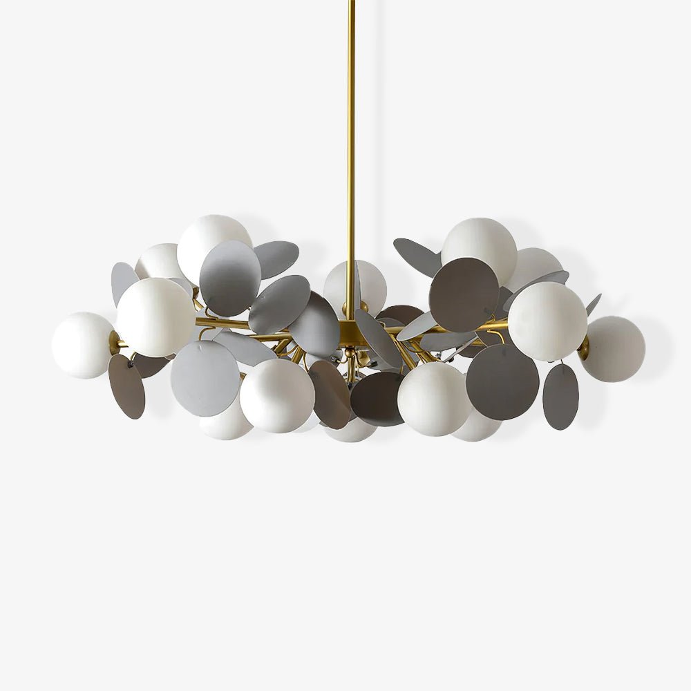 Lustra Chandelier Arbre Blanc Cassé à Huit Abat-jours Ouverts - Neutralighting