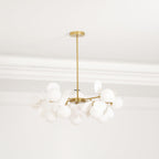 Lustra Chandelier Arbre Blanc Cassé à Huit Abat-jours Ouverts - Neutralighting