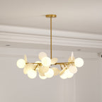 Lustra Chandelier Arbre Blanc Cassé à Huit Abat-jours Ouverts - Neutralighting