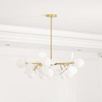 Lustra Chandelier Arbre Blanc Cassé à Huit Abat-jours Ouverts - Neutralighting