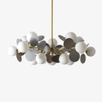 Lustra Chandelier Arbre Blanc Cassé à Huit Abat-jours Ouverts - Neutralighting