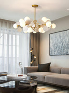 Lustra Chandelier Arbre Blanc Cassé à Huit Abat-jours Ouverts - Neutralighting