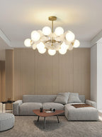 Lustra Chandelier Arbre Blanc Cassé à Huit Abat-jours Ouverts - Neutralighting