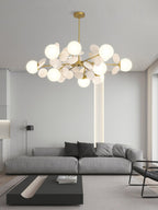 Lustra Chandelier Arbre Blanc Cassé à Huit Abat-jours Ouverts - Neutralighting