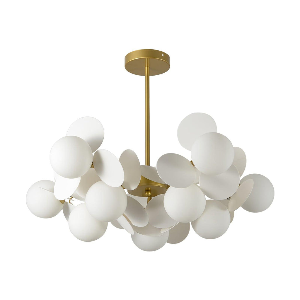 Lustra Chandelier Arbre Blanc Cassé à Huit Abat-jours Ouverts - Neutralighting
