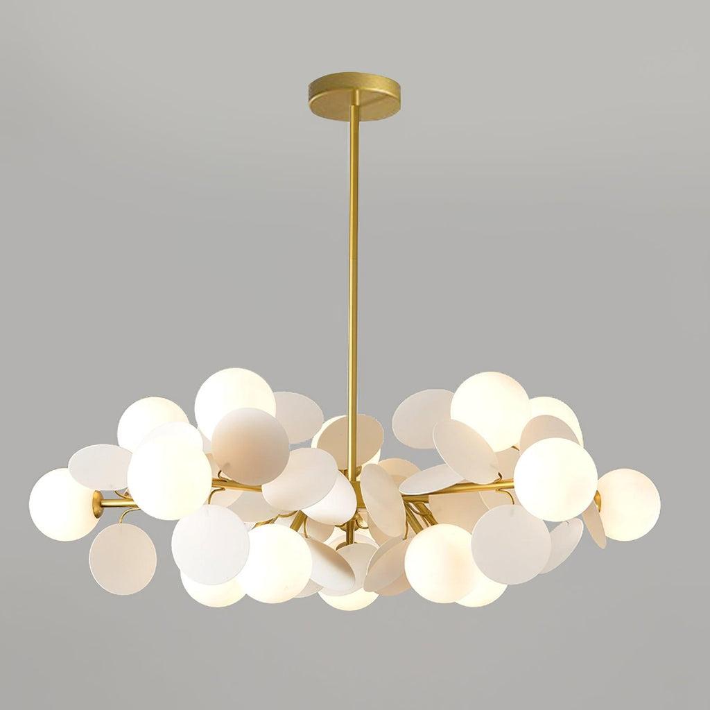 Lustra Chandelier Arbre Blanc Cassé à Huit Abat-jours Ouverts - Neutralighting