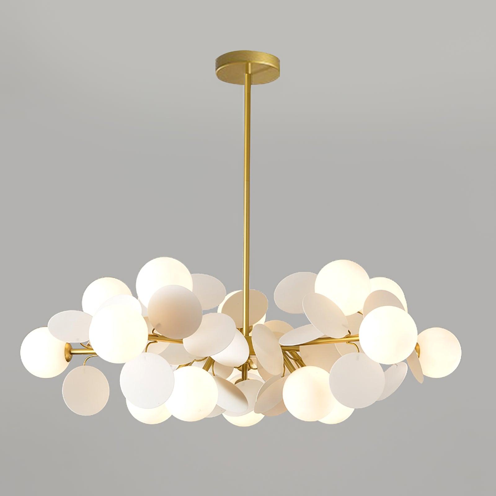 Lustra Chandelier Arbre Blanc Cassé à Huit Abat-jours Ouverts - Neutralighting