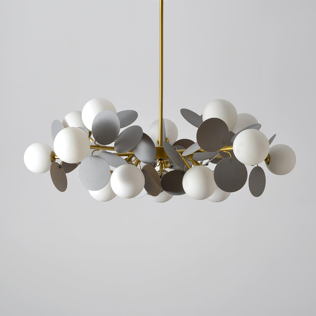 Lustra Chandelier Arbre Blanc Cassé à Huit Abat-jours Ouverts - Neutralighting