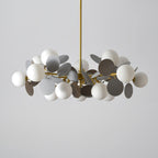 Lustra Chandelier Arbre Blanc Cassé à Huit Abat-jours Ouverts - Neutralighting