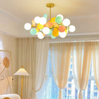 Lustra Chandelier Arbre Blanc Cassé à Huit Abat-jours Ouverts - Neutralighting