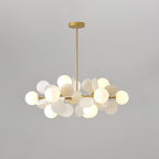 Lustra Chandelier Arbre Blanc Cassé à Huit Abat-jours Ouverts - Neutralighting
