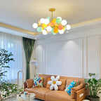 Lustra Chandelier Arbre Blanc Cassé à Huit Abat-jours Ouverts - Neutralighting