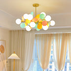 Lustra Chandelier Arbre Blanc Cassé à Huit Abat-jours Ouverts - Neutralighting