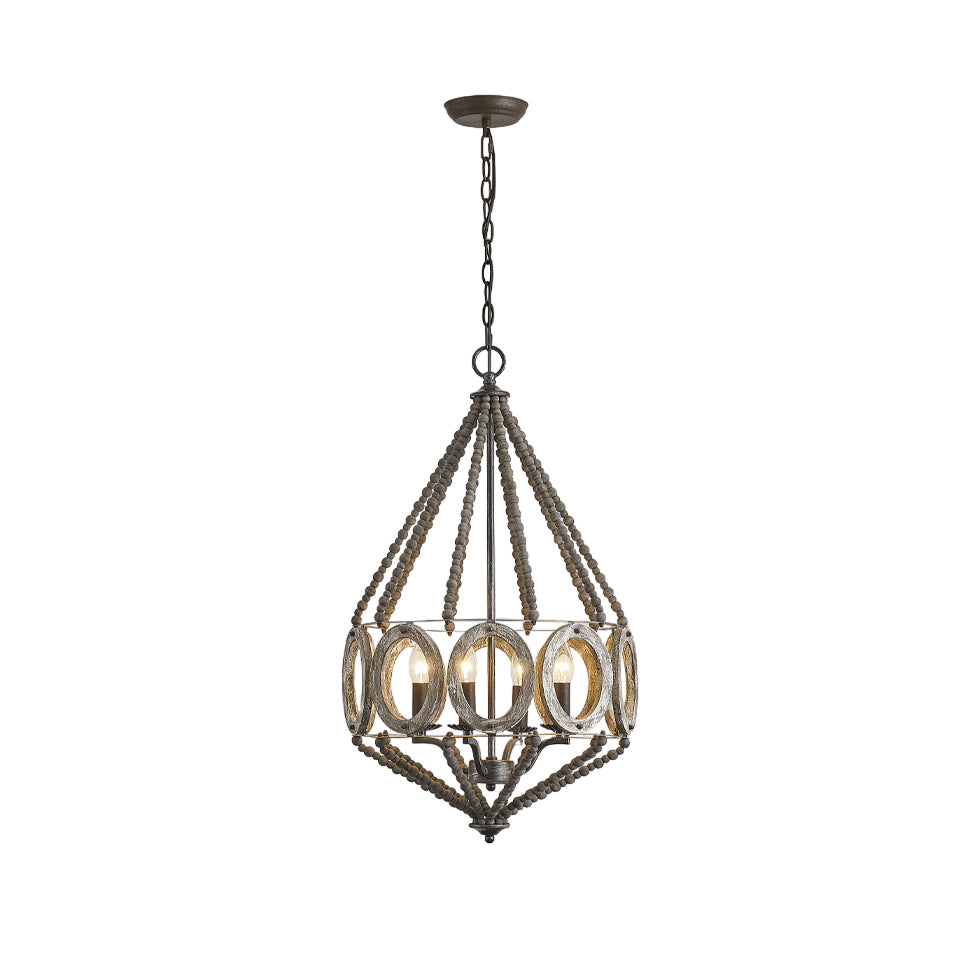 Zasorila Lustre Vintage en Bois et Métal - Neutralighting