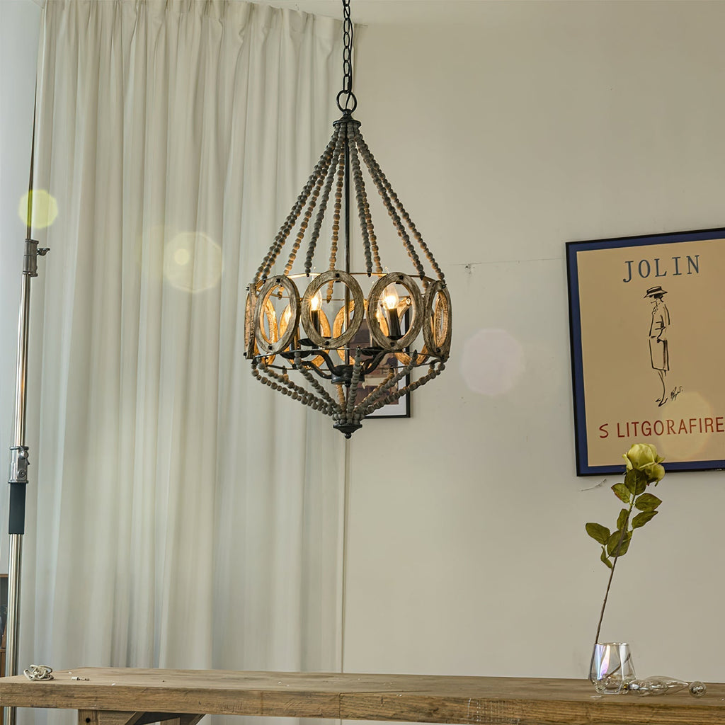 Zasorila Lustre Vintage en Bois et Métal - Neutralighting