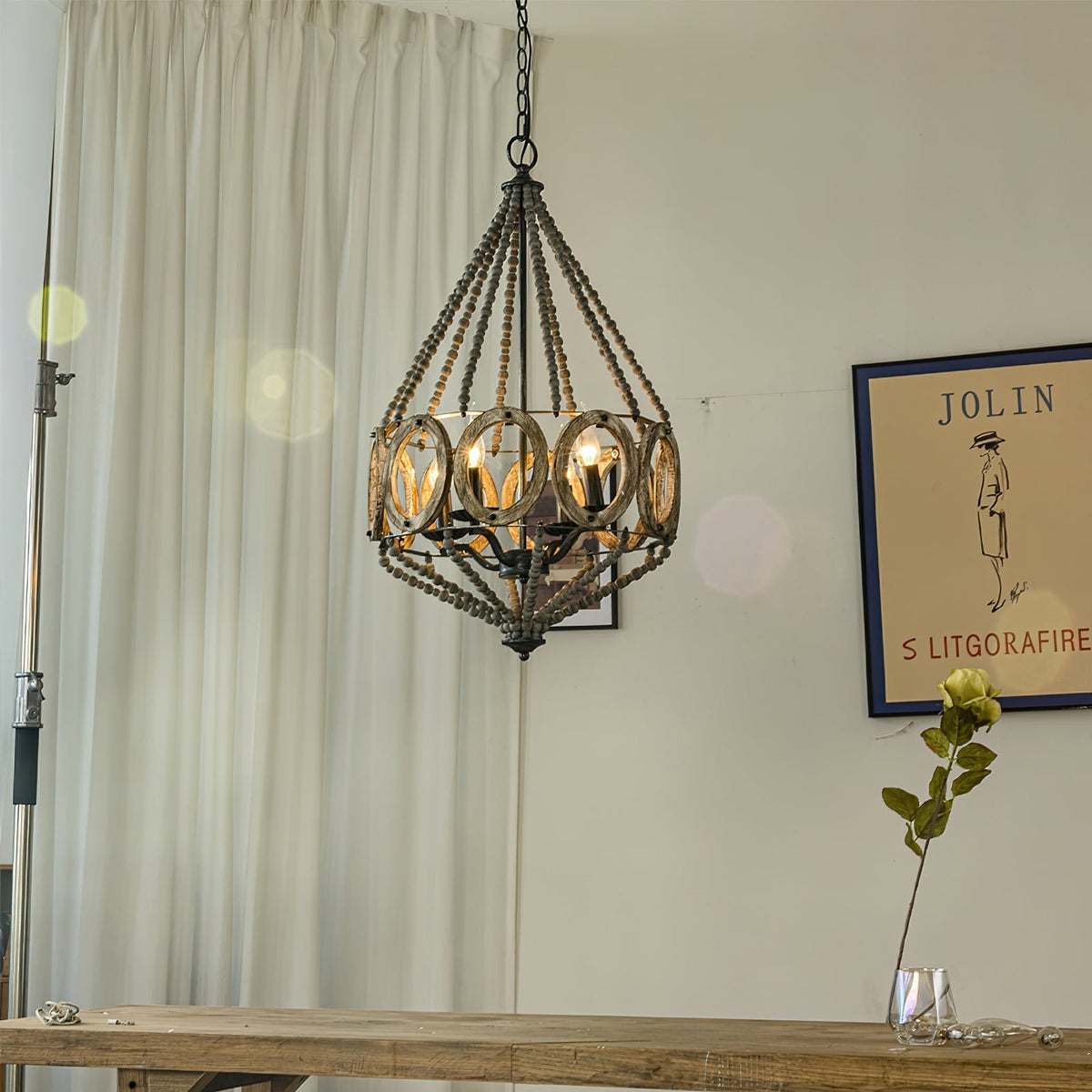 Zasorila Lustre Vintage en Bois et Métal - Neutralighting