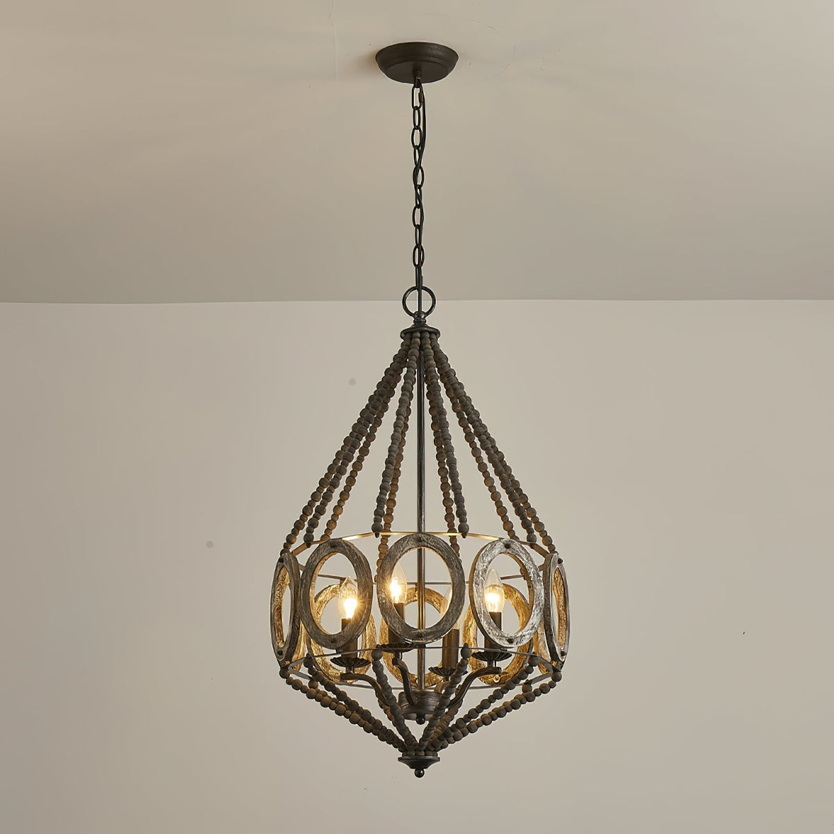 Zasorila Lustre Vintage en Bois et Métal - Neutralighting