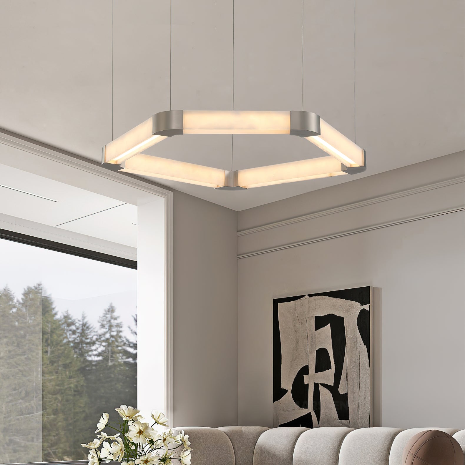 Celaeisra Lustre Unique à Anneau Unique en Albâtre - Neutralighting