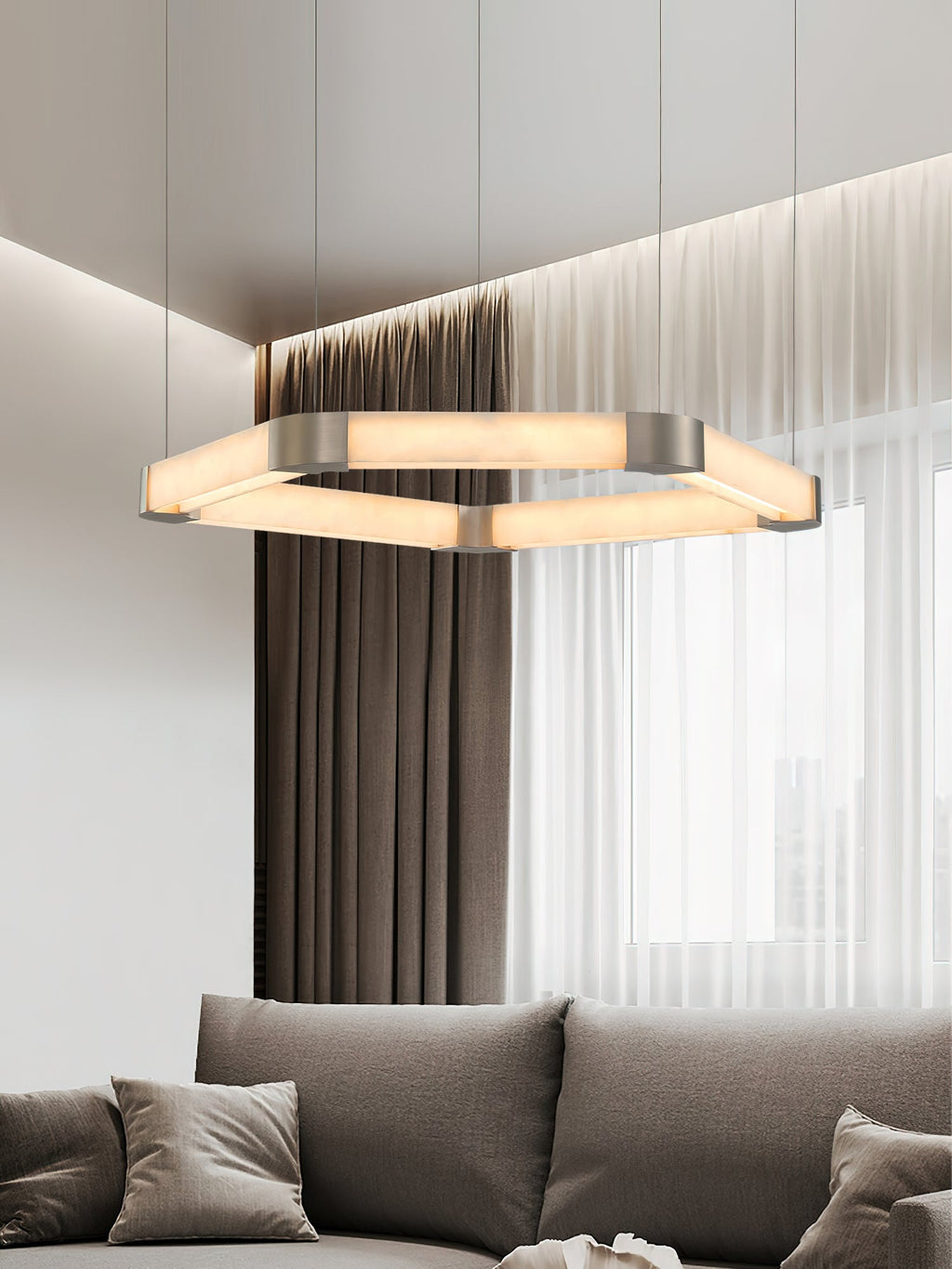 Celaeisra Lustre Unique à Anneau Unique en Albâtre - Neutralighting