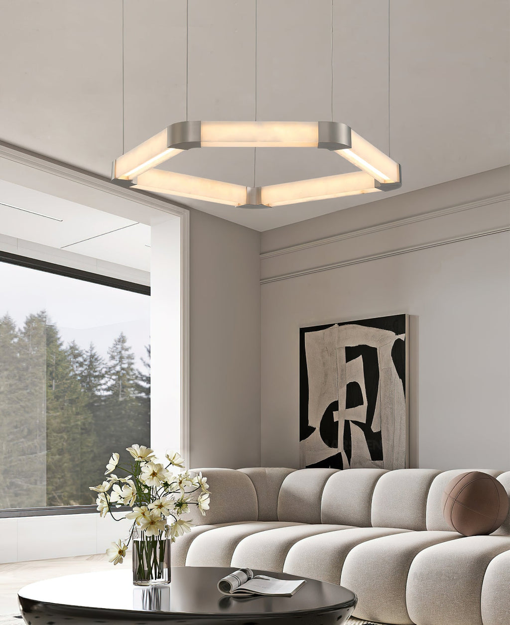 Celaeisra Lustre Unique à Anneau Unique en Albâtre - Neutralighting