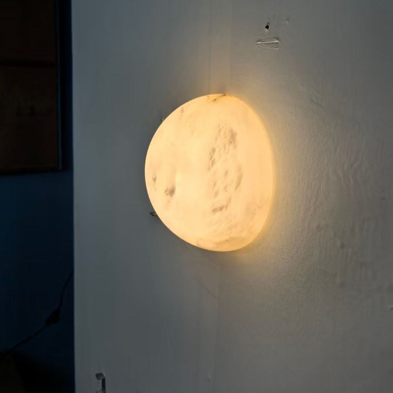 Grex Applique Murale Minimaliste Ronde en Albâtre - Neutralighting