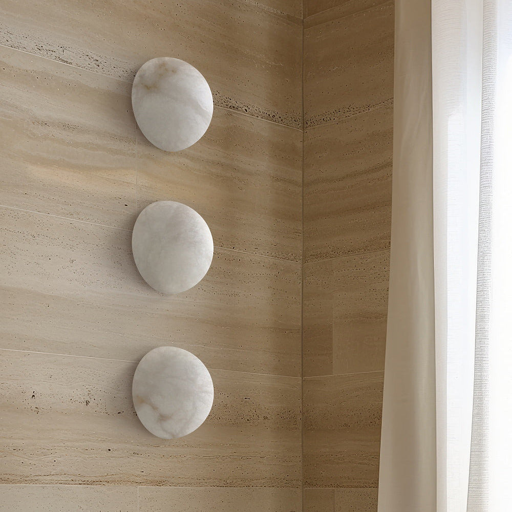 Grex Applique Murale Minimaliste Ronde en Albâtre - Neutralighting