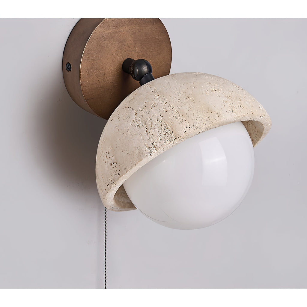 Myrinir Applique Murale Moderne Minimaliste en Bois et Travertin - Neutralighting