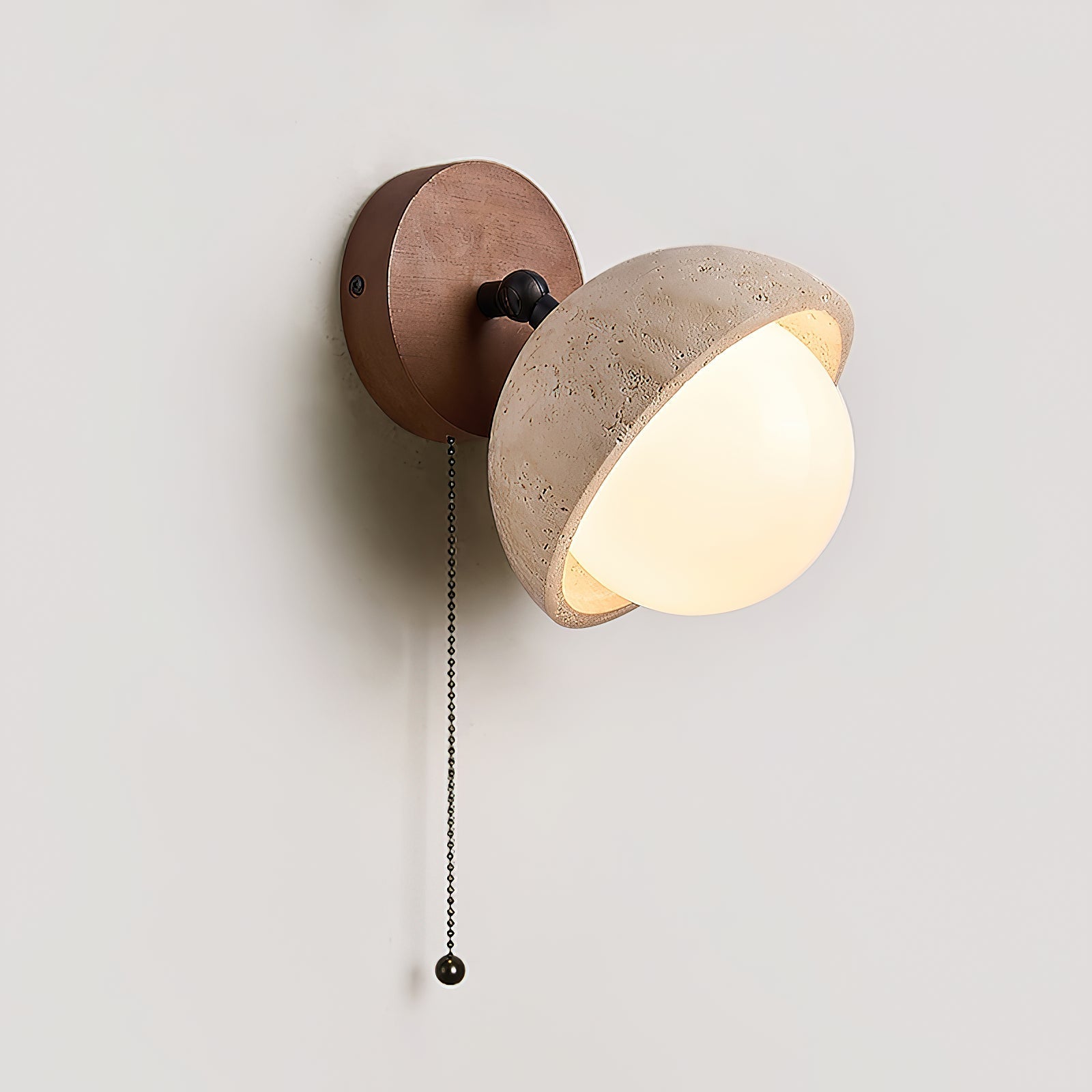 Myrinir Applique Murale Moderne Minimaliste en Bois et Travertin - Neutralighting