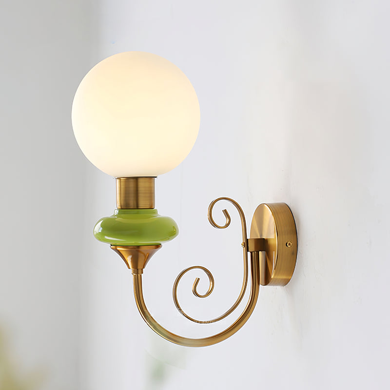 Valentina Vintage Métal Verre Applique Morale Chambre à Coucher Salon - Neutralighting