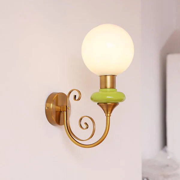 Valentina Vintage Métal Verre Applique Morale Chambre à Coucher Salon - Neutralighting