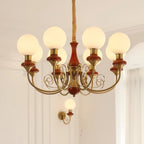 Lustra Chandelier Abat-jours Verts Bras Courbés en Or - Neutralighting