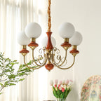 Lustra Chandelier Abat-jours Verts Bras Courbés en Or - Neutralighting