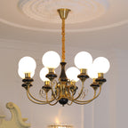 Lustra Chandelier Abat-jours Verts Bras Courbés en Or - Neutralighting