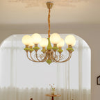 Lustra Chandelier Abat-jours Verts Bras Courbés en Or - Neutralighting