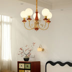 Lustra Chandelier Abat-jours Verts Bras Courbés en Or - Neutralighting