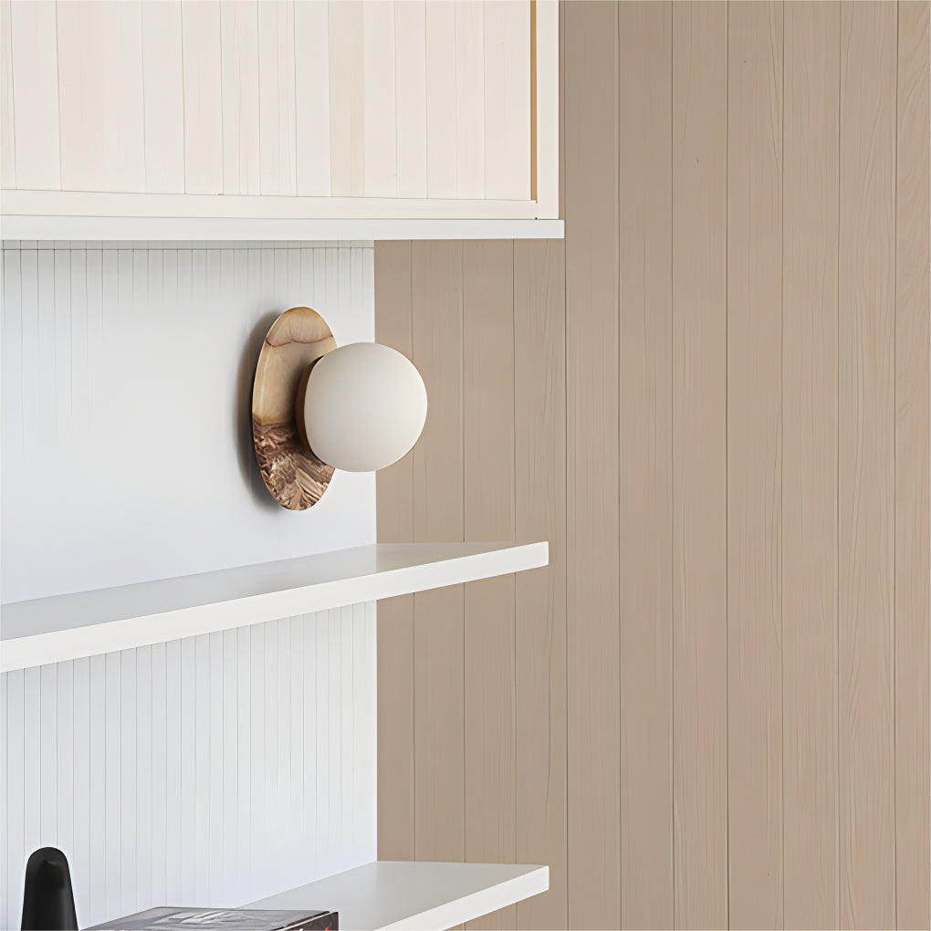 Ovyna Applique Murale Moderne Minimaliste en Verre et Onyx - Neutralighting