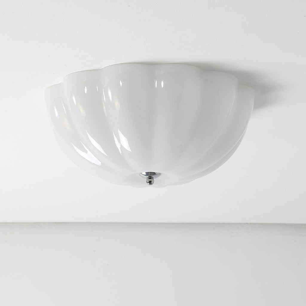 Uphaara Plafonnier en Verre Opale Coquillage Moderne - Neutralighting