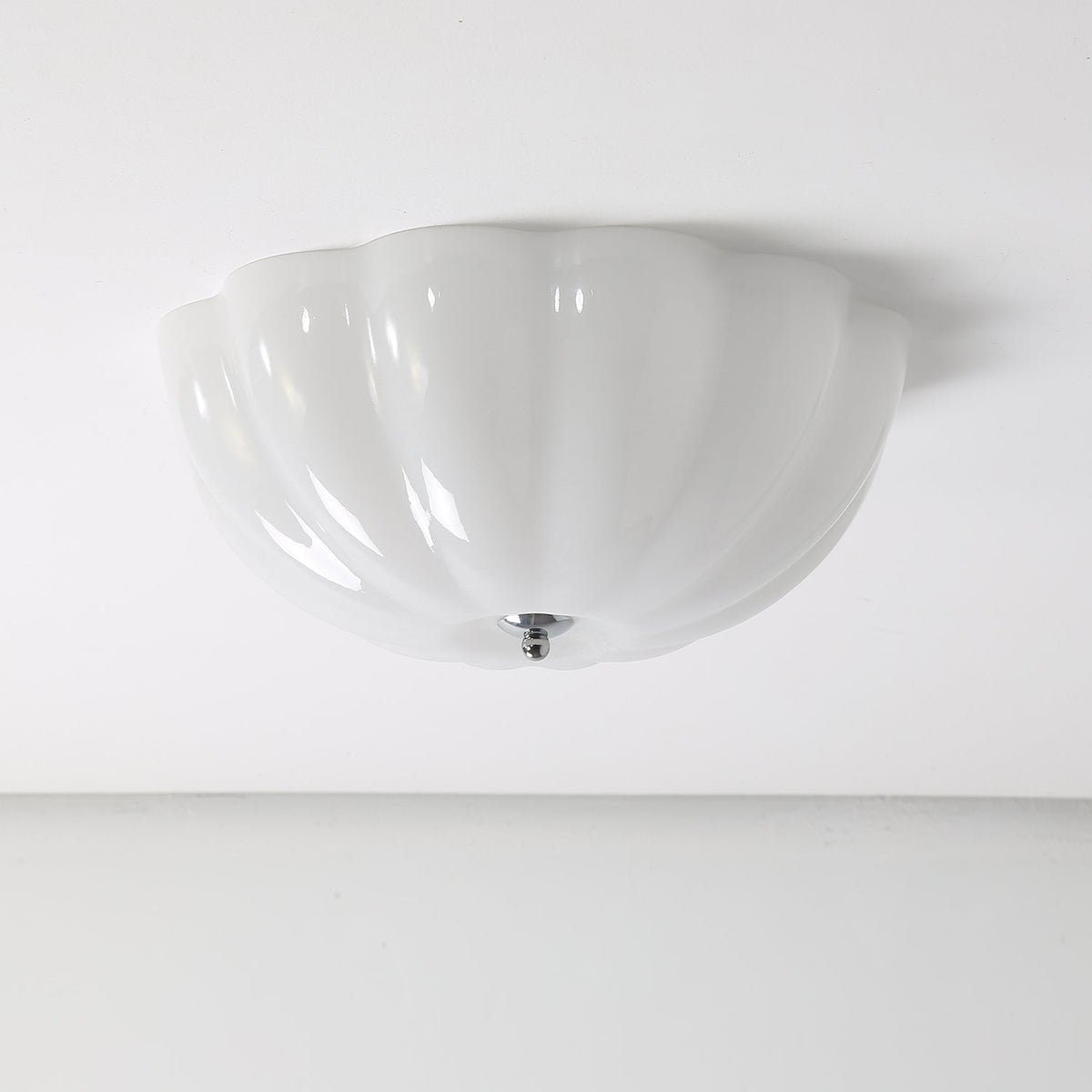 Uphaara Plafonnier en Verre Opale Coquillage Moderne - Neutralighting